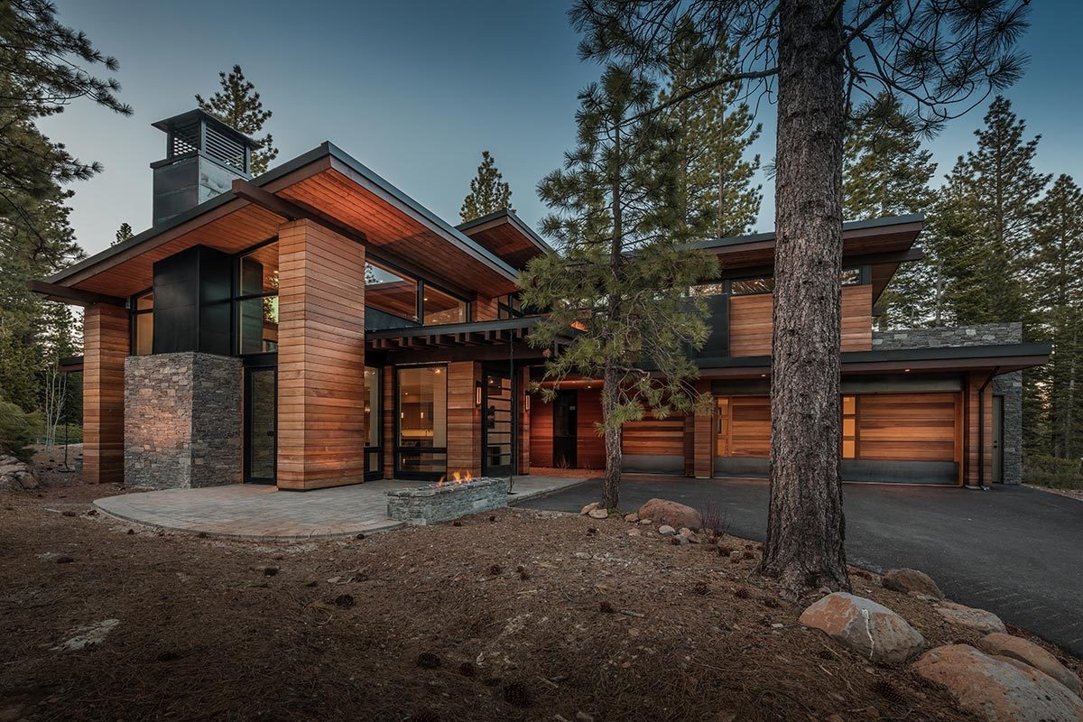Custom mountain home exterior in Truckee, California